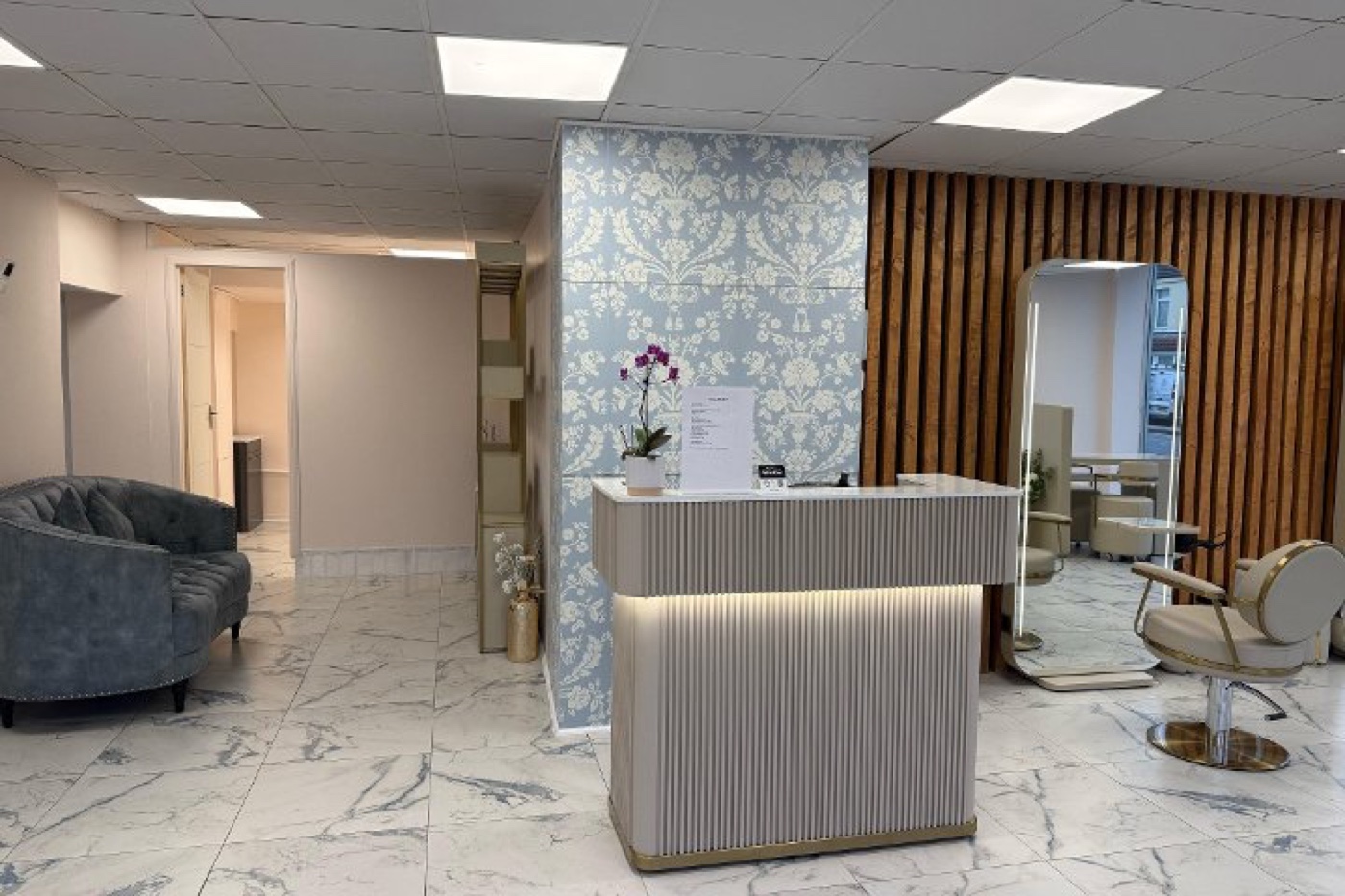 Inside B2 Glamhaus — the interior entrance