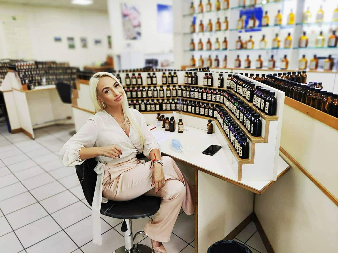 Indre Vallorani at Galimard Studio des Fragrances, Grasse, October 2020